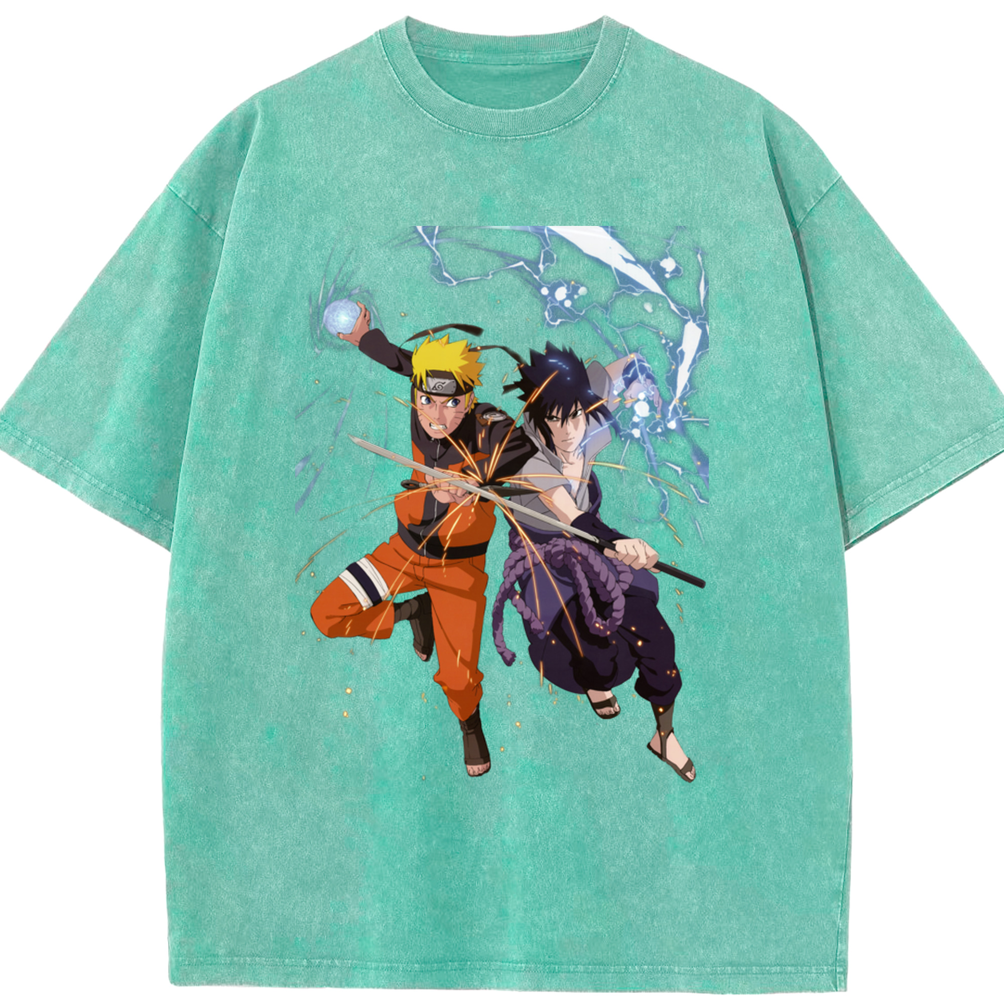 （画像用） NARUTO -ナルト- うずまき ナルト Uzumaki Naruto 綿100% ヴィンテージ風 半袖Tシャツ（フロントプリント）
